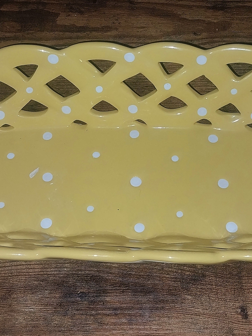 Temp-Tations Yellow Polka Dot Serveware Dish